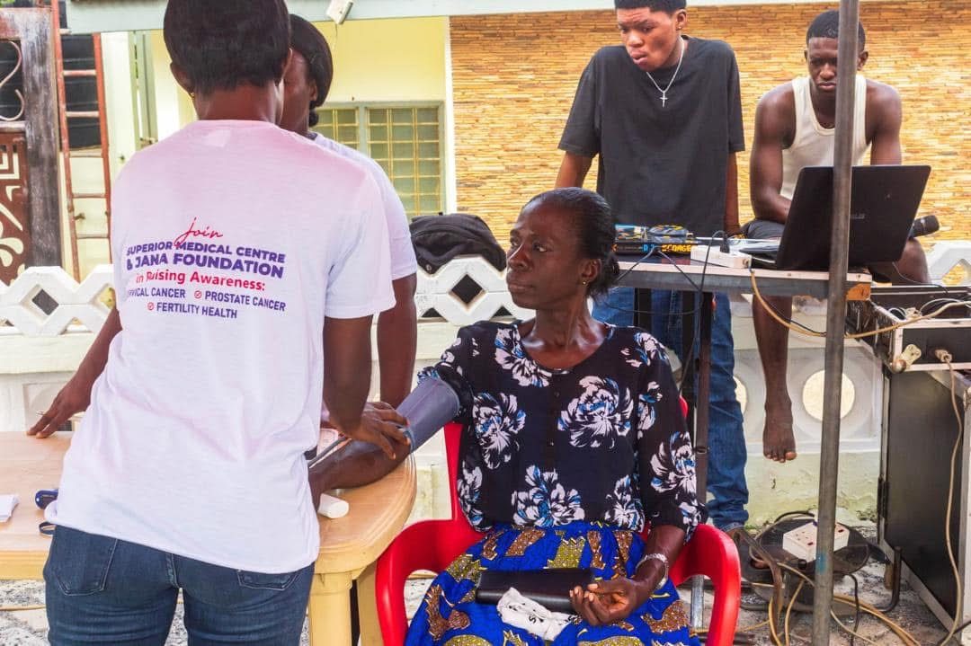 Blood pressure screening at Superior Medical Centre